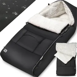 Babyfußsack Anthrazit gefüttert Kinderwagen geeignet