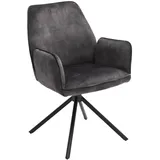 MCA Furniture MCA Ottawa Polsterstuhl mit Armlehne Metall/Stoffbezug - Schwarz matt