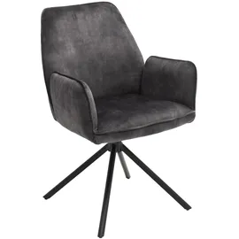 MCA Furniture MCA Ottawa Polsterstuhl mit Armlehne Metall/Stoffbezug - Schwarz matt