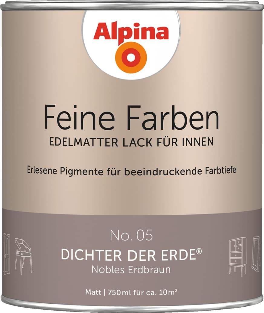 Alpina Feine Farben Lack No. 35 Wiege des Aromas edelmatt 750ml - Erlesenes Graubeige