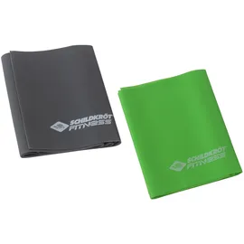 Donic Schildkröt Schildkröt Fitnessbänder 2er Set, Latexfrei, Grün-Anthrazit, in 4-Farb Karton, 960220