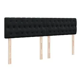 vidaXL Boxspringbett mit Matratze Schwarz 180x200 cm Samt