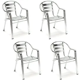 DEMA Twin Gartenstuhl 54 x 71 x 77 cm schwarz/silber stapelbar