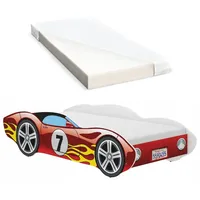 iGLOBAL Kinderbett Autobett Cars Bett Jugendbett 140 x 70 cm rot