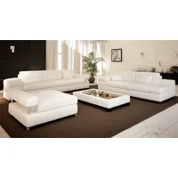 JVmoebel Polstergarnitur Weiße Ledersofa 3+2+1 Sitzer Garnitur Designersofa Sofa Textil, (3+2+1 Sitzer), Made in Europa weiß