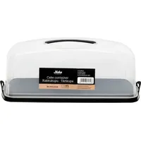 Rechteckiger Kuchenbehälter, 38 x 17,5 x 14 cm - Schwarz/Transparent