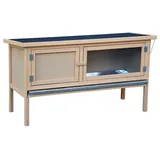 Kaninchenstall Sara, Hasenstall aus Fichtenholz, lasiert, naturbraun 116x45x66cm