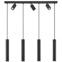 LINDBY Hängeleuchte 'Sanad' 100 cm, 7-flg., schwarz, GU10)