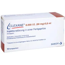 CLEXANE 8.000 I.E. 80mg/0,8ml Inj.-Lsg.i.e.F.-Sp. 10 St