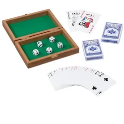 GOKI Spielkartenbox mit 5 Würfel und 2 Kartendecks