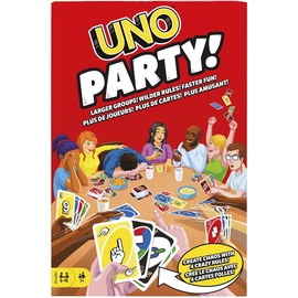 Mattel Games UNO Party - Spannendes Kartenspiel für große Gruppen, 6-16 Spieler, Neue Regeln & schnelles Spielvergnügen, ideal für Familien & Freunde, HMY49