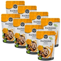 8 x borchers Bio Kurkuma Pulver | Bio Qualität | Vegan | Zuckerarm | Für Kurkuma-Latte & Goldene Milch | 200 g