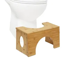 Relaxdays Toilettenhocker aus Bambus Hellbraun