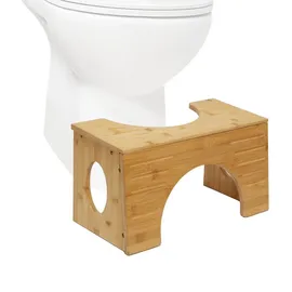 Relaxdays Toilettenhocker aus Bambus Hellbraun