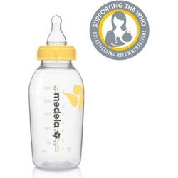 Medela, Babyflasche, Milchflasche 250 ml mit Sauger M (Mittlerer Fluss / 4 bis 6 Monate) (250 ml)