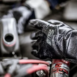 Nitras Nitrilhandschuh,blau, Stulpe,vollbeschichtet, Gr. 8