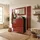 Vladon Malea Garderobe 180x180x23 cm Schwarz matt/Bordeaux Hochglanz