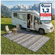 evocamp Outdoor Teppich 270x400 cm, Kunststoffteppich, wetterfest und leicht, Picknickdecke für den Outdoor-Bereich, Vorzeltteppich aus Kunststoff-Fasern