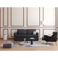 Schlafsofa mit Matratze 3-Sitzer - Stoff - Anthrazit - Liegefläche 140 cm - Matratze 14 cm - DONETO