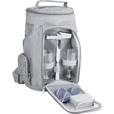Brubaker Kühltasche für 2 Flaschen Wein und Champagner bis 1,5 l, gepolsterte Weinkühltasche - Picknicktasche isoliert, Thermotasche - tragbar m... - Grau