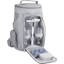 Brubaker Kühltasche für 2 Flaschen Wein und Champagner bis 1,5 l, gepolsterte Weinkühltasche - Picknicktasche isoliert, Thermotasche - tragbar m... - Grau