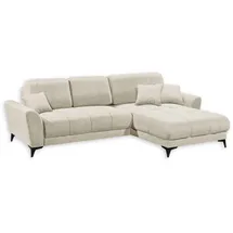 ed exciting design BERN Ecksofa mit Schlaffunktion in Ivory - Moderne Eckcouch in L-Form frei im Raum stellbar, Bettkasten mit - 281 x 189 cm (B/H/T)