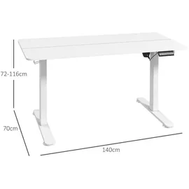Vinsetto Schreibtisch 140 x 70 cm mit 4 Memory-Voreinstellungen Weiß