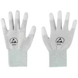 TRU Components ESD-Handschuh mit Beschichtung an den Fingerspitzen Kleider-Größe: M Polyamidfaser, PU-Beschichtung