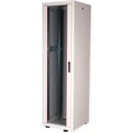 Roline 19-Zoll Netzwerkschrank Basic 42 HE, 600x600 BxT Glastür, grau