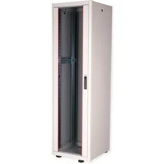 Roline 19-Zoll Netzwerkschrank Basic 42 HE, 600x600 BxT Glastür, grau