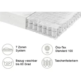 Frankenstolz Sleeptex TASCHENFEDERKERNMATRATZE Weiß - 100x200 cm