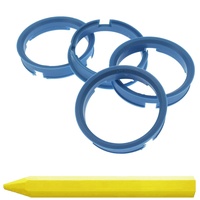 4X Zentrierringe 72,6 x 64,2 mm Hellblau Felgen Ringe + 1x Reifen Kreide Fett Stift