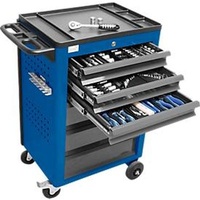 ADB Basic Werkstattwagen befüllt blau 6 Schubladen