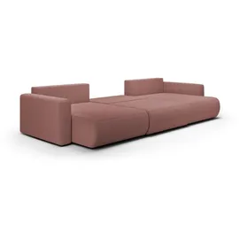 Fun Möbel Wohnlandschaft Sofa mit Schlaffunktion CHAIRA Stoff Curio Rose - Rosa