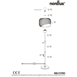 Nordlux Milford Stehleuchte 48924001 Stehlampe E27