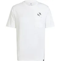 adidas Lounge Slides Graphic Pocket T-Shirt weiß M