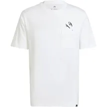 adidas Lounge Slides Graphic Pocket T-Shirt weiß M