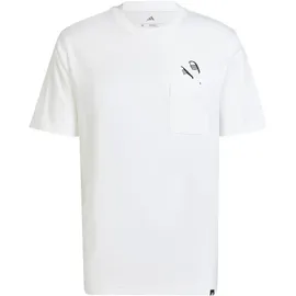 adidas Lounge Slides Graphic Pocket T-Shirt weiß M