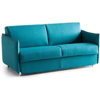 2-sitzer Schlafsofa Violante, Schlafsofa Fürs Wohnzimmer, Gepolstert, Abnehmbar, 100 % Made In Italy-qualität, 160x95 H90 Cm, Hellblau - Dmora