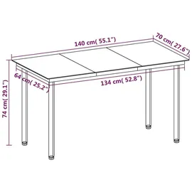 vidaXL Garten-Essgruppe 5-tlg. Grau