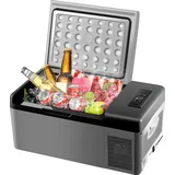VEVOR Auto Kühlbox Kompressor 12V Kühlschrank 15L Mini Tragbare Gefrierbox APP - Grau/Schwarz
