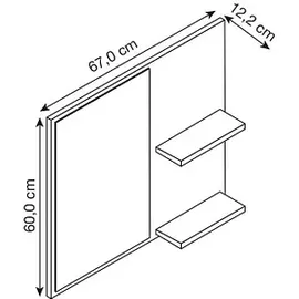 MÖBELPARTNER Spiegel Kent 151451 weiß 67,0 x 12,2 x 60,0 cm