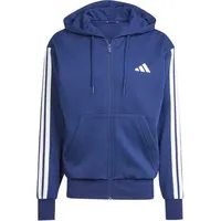 adidas Essentials 3 Stripes Fleece Zipper Hoodie Herren Dark Blue/White XL