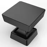 FURNIWARE 10 Stück Möbelknöpfe Schrankknöpfe Schwarz Schubladenknöpfe Moderne Massive Möbelgriffe Tür Küchenbeschläge Schrankknöpfe Einlochgriff mit Schrauben für Schrank, Kleiderschrank