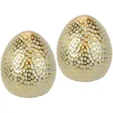 I.GE.A. Osterei I.GE.A. Deko-Ei Osterfigur Oster-Ei gold (goldfarben), B:10cm H:12cm, Terrakotta, Dekofiguren, Osterei, Eier, Ostern, Frühlingsdeko, Gartendeko Osterdeko