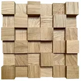 9er Set - IG Acoustics Akustik Diffusor 2D 500 – 9 Stück 30x30cm - Akustik Diffusor - Wandpaneel aus Holz - Akustikpaneel (Eiche hell)