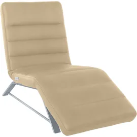 W.Schillig Relaxliege daily dreams Leder/Polyester 75 x 91 x 170 cm Beige mit Kissen