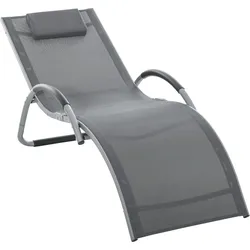 Outsunny - Gartenliegen - 160Lx60Wx65Hcm - Dunkelgrau