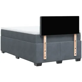 vidaXL Boxspringbett mit Matratze Dunkelgrau 120x200 cm Samt