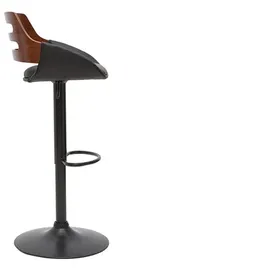 miliboo Design-Barhocker höhenverstellbar  schwarz/Walnuss